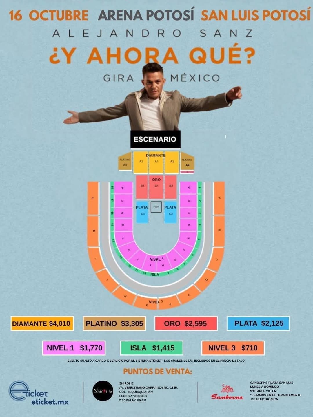 Alejandro Sanz llega a San Luis Potosí con su gira