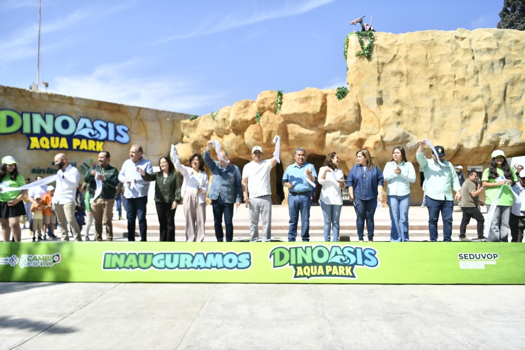 Inauguran autoridades parque acuático DinOasis